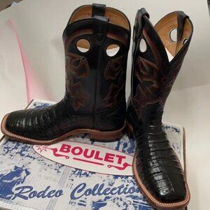 Boulet Caiman Belly Western Boots Size 9D New Never Worn